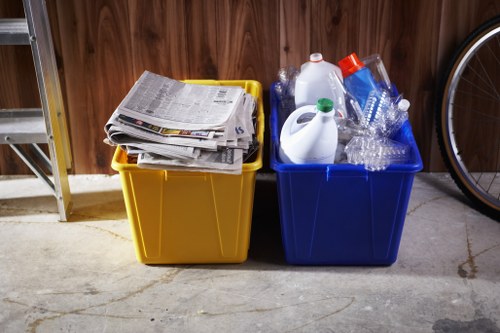 Different types of business waste sorted for removal